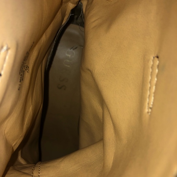 Guess Brown Cowboy Ankle Boots 8 Stacked Heel - Picture 3 of 8